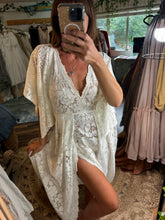 Load image into Gallery viewer, Ready to ship vintage lace short sleeved magical radiance Reclamation Dress one of a kind