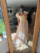 Load image into Gallery viewer, Ready to ship Made with Love gown in embroidery tulle (lined)