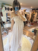 Load image into Gallery viewer, Ready to ship two dress deal teal pearl robe with always and forever floral crinkle dress