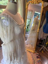 Load image into Gallery viewer, Ready to ship sale one of a kind euphoria with ivory embroidered lace merged with vintage lace dress
