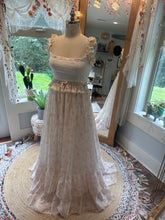 Load image into Gallery viewer, Ready to ship sample sale new style print chiffon with linen/cotton dress