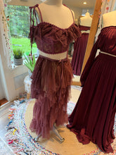 Load image into Gallery viewer, Two tops two skirts in burgundy plum color ready to ship sale