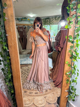 Load image into Gallery viewer, Ready to ship hand dyed lace two piece dress tan brown