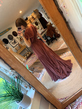 Load image into Gallery viewer, THREE DRESS DEAL  sale Ready to ship smitten dress off white tulle, soul mate brown cotton and lace, sale poetry dress brown floral chiffon