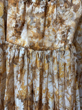Load image into Gallery viewer, Ready to ship oh lover in mustard brown floral chiffon dress