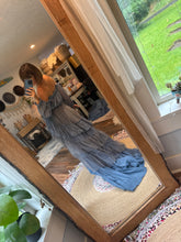 Load image into Gallery viewer, Ready to ship sale two dress deal two top two skirt denim blue linen cotton nothing quite like you two piece dress with tulle and lace sheer set
