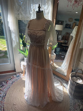 Load image into Gallery viewer, One of a kind lace dress with vintage lace bodice ready to ship sale