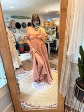 Load image into Gallery viewer, (Sale) Ready to ship sale rose brown linen cotton Oh Juliet dress reversible