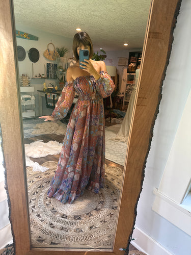 Ready to ship you glow girl dress in patch work chiffon fabric