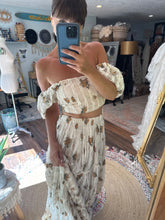 Load image into Gallery viewer, RESERVED Combine Ready to ship oh my top and you glow skirt in new embroidery fabric with yellow floral
