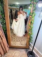 Load image into Gallery viewer, Preorder allow 6 to 8 week New lace you glow girl gown in soft embroidery lace ivory dress gown