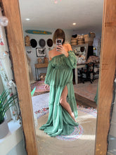 Load image into Gallery viewer, Ready to ship you glow girl crinkle green dress sale