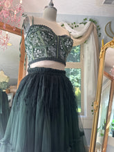 Load image into Gallery viewer, One of a kind green hand dyed two piece with beige always and forever top ready to ship flash sale