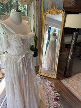 Load image into Gallery viewer, Ready to ship sale one of a kind lace two piece - top is antique lace (removable sleeve cuffs)