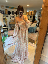 Load image into Gallery viewer, Ready to ship SALE new small ivory floral chiffon print you glow girl dress fits xs to xl