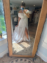 Load image into Gallery viewer, Ready to ship blush white floral crinkle ballerina dreams dress