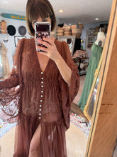 Load image into Gallery viewer, Ready to ship deep brown lace bloom dress/robe includes bodysuit