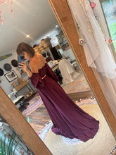 Load image into Gallery viewer, Ready to ship you glow girl two piece burgundy soft matte satin dress