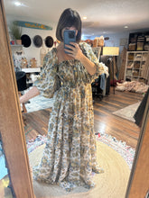 Load image into Gallery viewer, Ready to ship you glow girl  blue green floral crinkle print flash sale