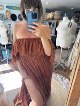 Load image into Gallery viewer, Sale ready to ship sale brown lace show off those shoulders dress