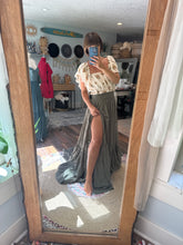 Load image into Gallery viewer, Ready to ship two dress deal embroidered top and olive skirt with euphoria hand dye dress