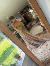 Load image into Gallery viewer, (Preorder 6-8 week) chiffon tan brown ships off those shoulders dress (sheer)