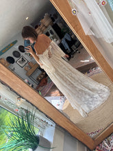 Load image into Gallery viewer, Ready to ship sample sale lace dress with bell sleeves and corset