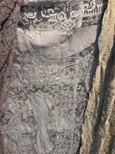 Load image into Gallery viewer, You get all hand dye Vintage lace ) (Pack z) bigger pieces ready to ship Box of fabric remnants perfect for baby layering (photo prop)