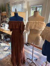 Load image into Gallery viewer, Ready to ship amazing bundle. Show off those shoulders hand dye dress, off white show off top, so Sara beige top, poetry lace corset top and soul mate skirt deal