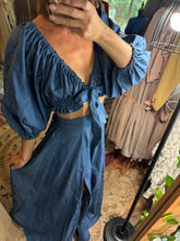 Load image into Gallery viewer, Denim two piece dress with music top ready to ship random stuff sale