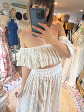 Load image into Gallery viewer, Preorder crochet limited edition two piece dress set in ivory allow 8 week