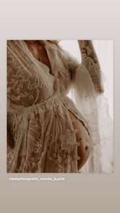 Preorder allow 6-8 weeks bloom where you are robe dress in off white lace