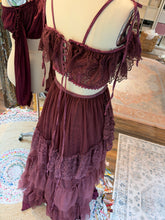 Load image into Gallery viewer, Two tops two skirts in burgundy plum color ready to ship sale