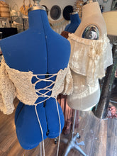 Load image into Gallery viewer, Ready to ship amazing bundle. Show off those shoulders hand dye dress, off white show off top, so Sara beige top, poetry lace corset top and soul mate skirt deal