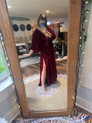 Ready to ship effortless dress on red velvet sale