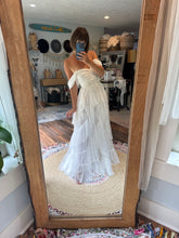 Load image into Gallery viewer, Preorder allow 6-8 week love bird off white dress with lace/tulle overskirt sale