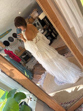Load image into Gallery viewer, Ready to ship linen cotton chiffon Glory Dress with detachable lace tulle over skirt