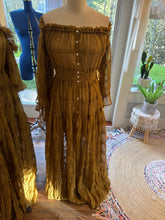 Load image into Gallery viewer, Sale Ready to ship mustard chiffon ruffle harmony dress fits sm-xl retired color