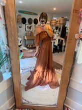Load image into Gallery viewer, Ready to ship sale brown chiffon show off those shoulders dress