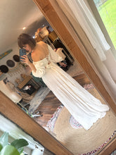 Load image into Gallery viewer, Two dress deal white two piece and always and forever tan with sleeves sale and ready to ship