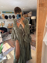 Load image into Gallery viewer, Ready to ship olive fearless hearts dress