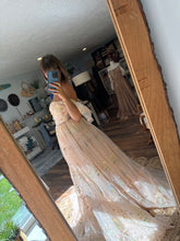 Load image into Gallery viewer, Ready to ship Made with Love gown in embroidery tulle (lined)