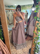 Load image into Gallery viewer, Ready to ship on sale slight dye flaw brown lace hand dyed two piece dress (style y)