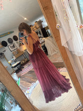 Load image into Gallery viewer, Flash sale hand dyed hey have two piece with ruffle top berry color ready to ship dress