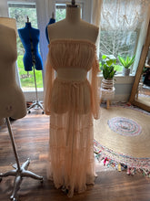 Load image into Gallery viewer, Sale ready to ship polka dot tulle and chiffon you glow two piece sheer hand dyed blush