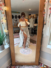 Load image into Gallery viewer, One of a kind vintage lace maxi skirt with cotton oh my top off white ready to ship