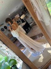Load image into Gallery viewer, Linen cotton mixed with lace off shoulder dress new style ready to ship