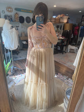 Load image into Gallery viewer, Ready to ship two dress deal prairie hearts and Hand dyed beige hey babe dress