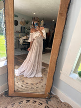 Load image into Gallery viewer, Ready to ship show off those shoulders two piece crinkle dress with one of a kind hand dye top
