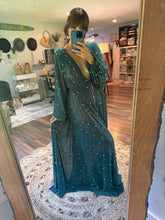 Load image into Gallery viewer, Teal pearl mesh robe xs-xl ready to ship on sale
